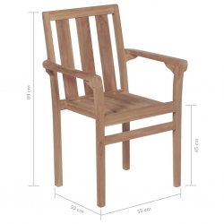 Sztaplowane krzesła ogrodowe z poduszkami 8 szt., drewno tekowe