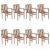 Sztaplowane krzesła ogrodowe z poduszkami, 8 szt., tekowe