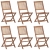 Składane krzesła ogrodowe 6 szt., lite drewno akacjowe