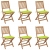 Składane krzesła ogrodowe 6 szt., z poduszkami, drewno akacjowe