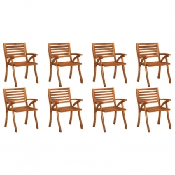 Krzesła ogrodowe z poduszkami, 8 szt., lite drewno akacjowe