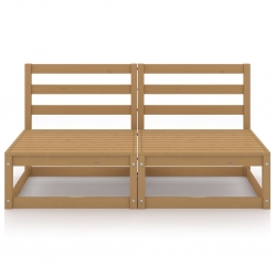 2-osobowa sofa ogrodowa, miodowy brąz, lite drewno sosnowe
