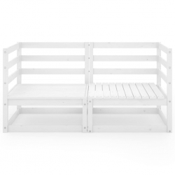 2-osobowa sofa ogrodowa, biała, lite drewno sosnowe