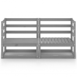 2-osobowa sofa ogrodowa, szara, lite drewno sosnowe
