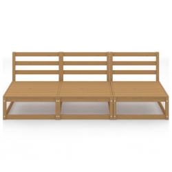 3-osobowa sofa ogrodowa, miodowy brąz, lite drewno sosnowe