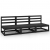 3-osobowa sofa ogrodowa, czarna, lite drewno sosnowe