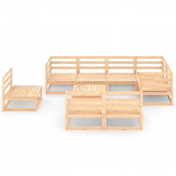 9-cz. zestaw mebli ogrodowych, lite drewno sosnowe