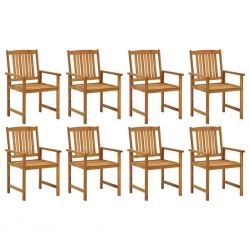 Krzesła ogrodowe, 8 szt., lite drewno akacjowe