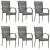 Sztaplowane krzesła ogrodowe, 6 szt., szare, polirattan