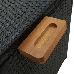 Skrzynia ogrodowa, czarna, 120x65x61 cm, rattan PE