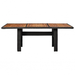 Stół ogrodowy, czarny, 200x100x74 cm, rattan PE