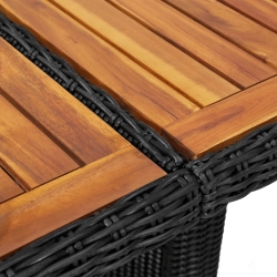 Stół ogrodowy, czarny, 200x100x74 cm, rattan PE