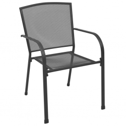 Krzesła ogrodowe, 4 szt., z siatką, stal, antracytowe