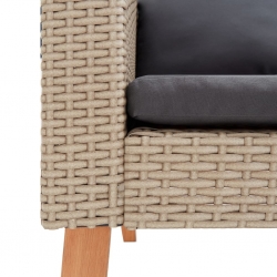 2-osobowa sofa ogrodowa z poduszkami, rattan PE, beż