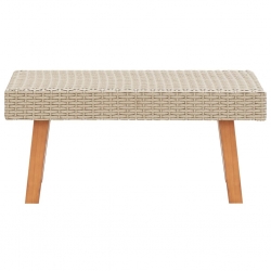 Stolik kawowy do ogrodu, rattan PE, beżowy
