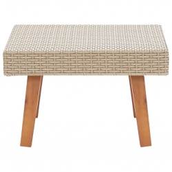 Stolik kawowy do ogrodu, rattan PE, beżowy