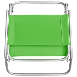 Składane krzesła plażowe, 2 szt., zielone, obite tkaniną