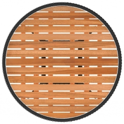 Ogrodowy stolik jadalniany, czarny, Ø 70 cm, rattan PE i akacja