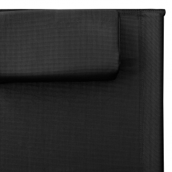 Leżak, tworzywo textilene, czarno-szary