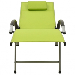 Leżak z tworzywa textilene i aluminium, zielony