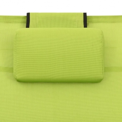 Leżak z tworzywa textilene i aluminium, zielony