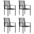 Krzesła ogrodowe, 4 szt., rattan PVC, czarne