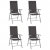 Składane krzesła ogrodowe, 4 szt., tkanina textilene, czarne