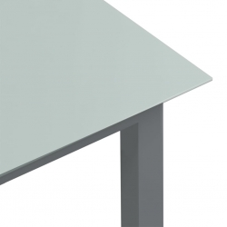 Stół ogrodowy, jasnoszary, 190x90x74 cm, aluminium i szkło