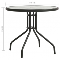 Stolik bistro, antracytowy, Ø80x71 cm, stal