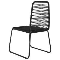 Krzesła ogrodowe, 6 szt., polirattan, czarne