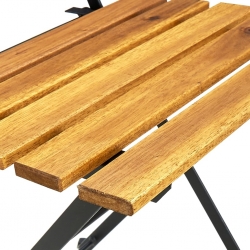 Składane krzesła ogrodowe, 2 szt., stal i lite drewno akacjowe