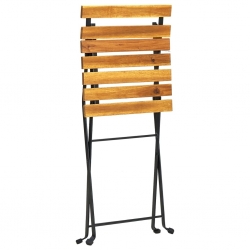 Składane krzesła bistro, 4 szt., lite drewno akacjowe