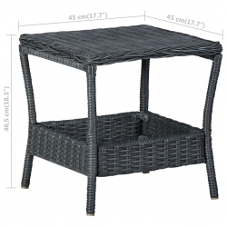 Stolik ogrodowy, ciemnoszary, 45x45x46,5 cm, polirattan