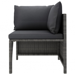 Narożna sofa modułowa z poduszką, szara, polirattan