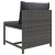 Środkowa sofa modułowa z poduszkami, polirattan, szara