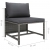 Środkowa sofa modułowa z poduszkami, polirattan, szara