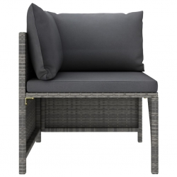 2-osobowa sofa ogrodowa z poduszkami, polirattan, szara