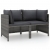 2-osobowa sofa ogrodowa z poduszkami, polirattan, szara