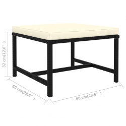 4-częściowa sofa ogrodowa, poduszki, rattan PE, czarna