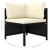 4-częściowa sofa ogrodowa, poduszki, rattan PE, czarna
