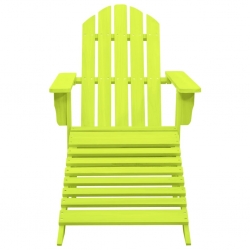 Krzesło ogrodowe Adirondack z podnóżkiem, jodłowe, zielone