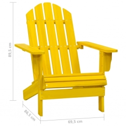 Krzesło ogrodowe Adirondack, lite drewno jodłowe, żółte