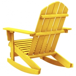 Ogrodowy fotel bujany Adirondack, lite drewno jodłowe, żółte
