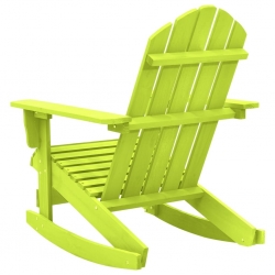 Ogrodowy fotel bujany Adirondack, lite drewno jodłowe, zielone