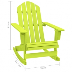Ogrodowy fotel bujany Adirondack, lite drewno jodłowe, zielone