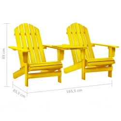 Krzesło ogrodowe Adirondack, lite drewno jodłowe, żółte