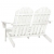 2-osobowe krzesło ogrodowe Adirondack, jodłowe, białe