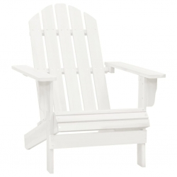 Krzesło ogrodowe Adirondack ze stolikiem, jodłowe, białe