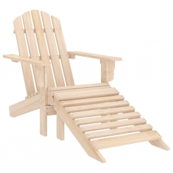 Krzesło ogrodowe Adirondack z podnóżkiem i stolikiem, jodłowe