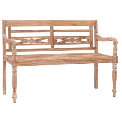 Ławka Batavia, 120 cm, bielone, lite drewno tekowe